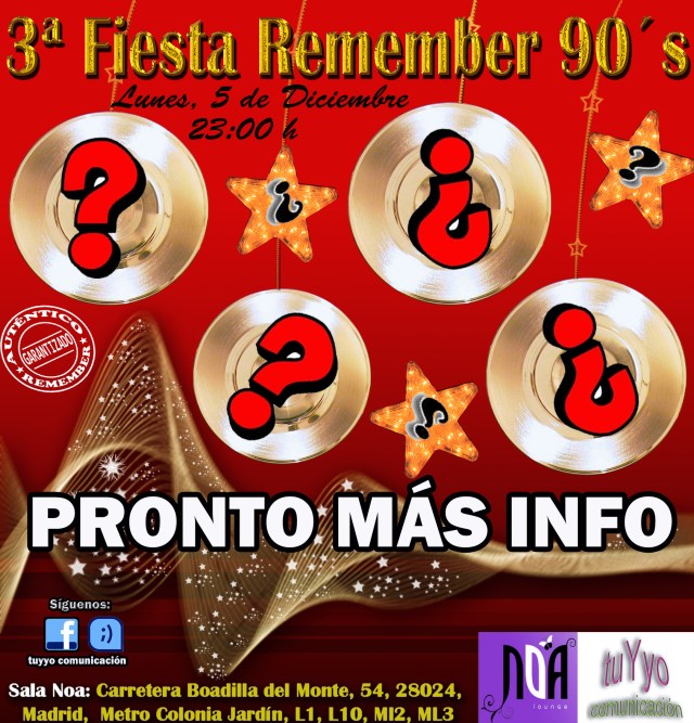 Fiesta remember en Noa Madrid 5-12-11
