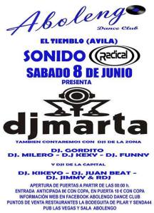 Fiesta Radical con DJ MARTA en Abolengo Dance Club. El Tiemblo, Ávila